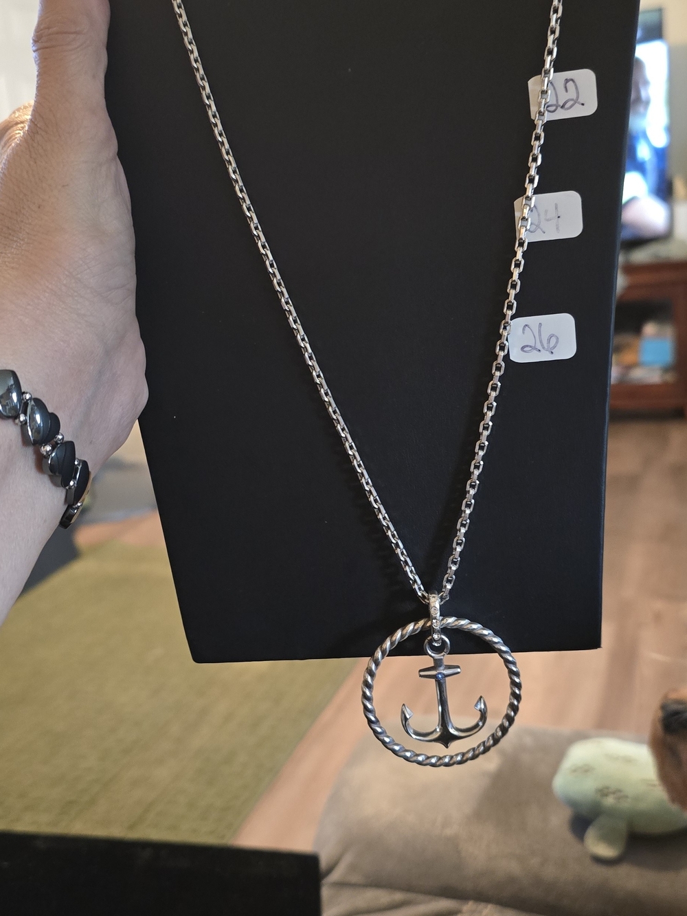 Brighton Silver Anchor in Twisted Rope Circle Necklace - Picture 4 of 4